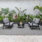 LeisureMod Walbrooke Modern Black Patio Conversation With Round Fire Pit & Tank Holder | Outdoor Sofas, Loveseats & Sectionals | Modishstore - 22