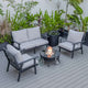 LeisureMod Walbrooke Modern Black Patio Conversation With Round Fire Pit With Slats Design & Tank Holder | Outdoor Sofas, Loveseats & Sectionals | Modishstore - 33