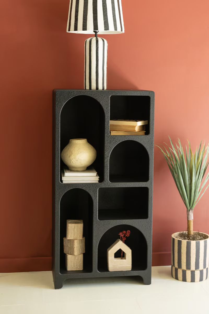 Tall Wooden Cubbie Cabinet - Black By Kalalou | Cabinets | Modishstore - 1