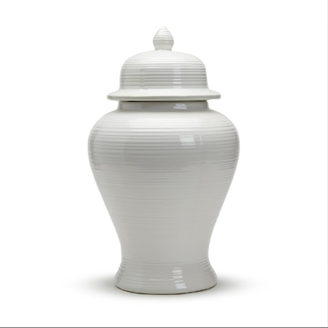 19" White Temple Jar Set Of 2 By Tozai Home | Jars & Canisters | Modishstore - 1