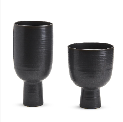 Black Glazed Cup Set Of 4 By Tozai Home | Vases | Modishstore - 3