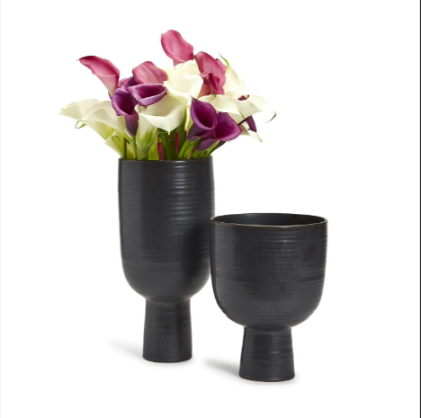 Black Glazed Cup Set Of 4 By Tozai Home | Vases | Modishstore - 4