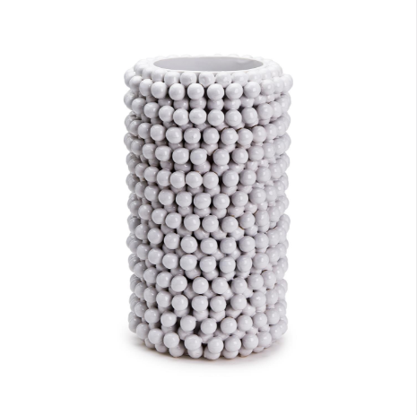 Pompom Decorative Cylinder Vase By Tozai Home | Vases | Modishstore - 1