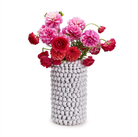 Pompom Decorative Cylinder Vase By Tozai Home | Vases | Modishstore - 2