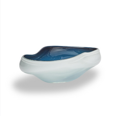 Large White/Blue Bowl Glass Set Of 2 By Tozai Home