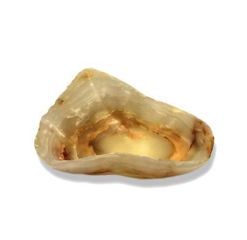 Raw Edge Natural Onyx Bowl - Large- Cream/Ivory/Tan | ModishStore | Decorative Bowls