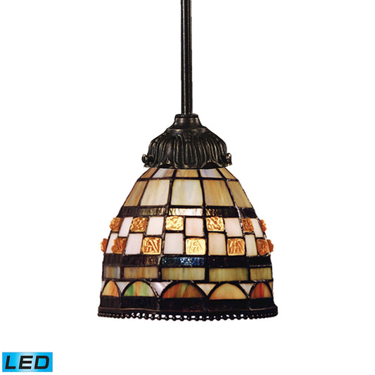 Mix-N-Match 1-Light Mini Pendant in Tiffany Bronze with Tiffany Style Glass - Includes LED Bulb ELK Lighting 078-TB-10-LED | Pendant Lamps | Modishstore