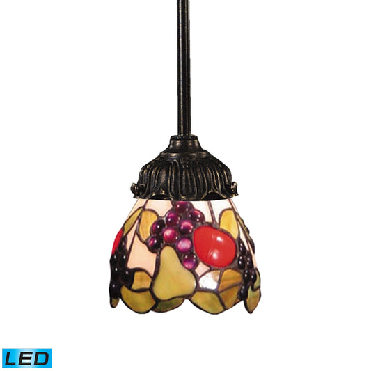 Mix-N-Match 1-Light Mini Pendant in Tiffany Bronze with Tiffany Style Glass - Includes LED Bulb ELK Lighting 078-TB-19-LED | Pendant Lamps | Modishstore