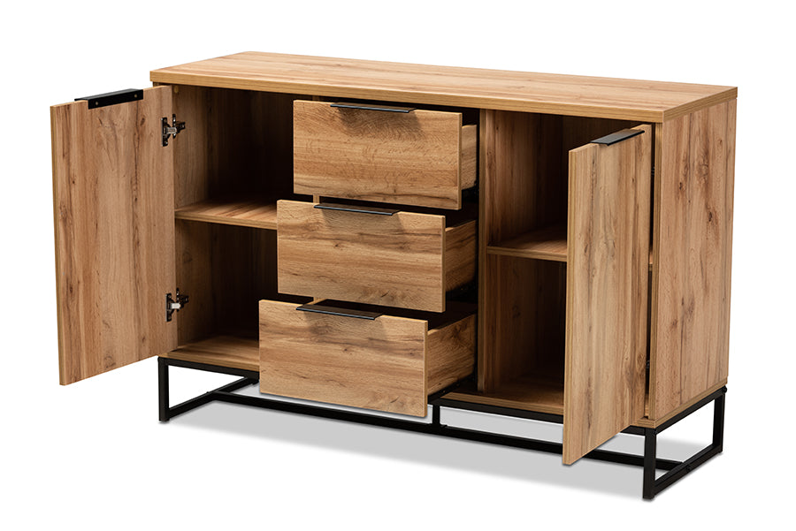 Baxton Studio Reid Modern and Contemporary Industrial Oak Finished