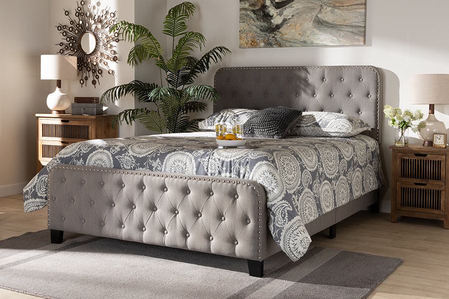 Baxton Studio Annalisa Modern Transitional Grey Fabric Upholstered