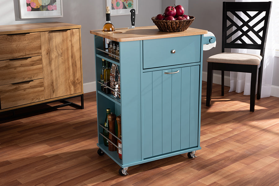 Baxton Studio Liona Modern and Contemporary Sky Blue Finished Wood