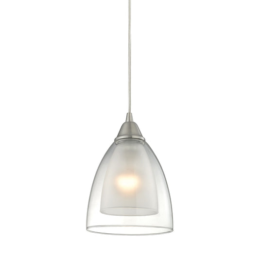 Layers 1-Light Mini Pendant in Satin Nickel with Clear Glass ELK Lighting | Pendant Lamps | Modishstore