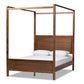 baxton studio veronica modern and contemporary walnut brown finished wood king size platform canopy bed | Modish Furniture Store-3
