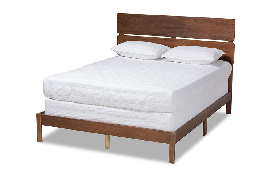 baxton studio anthony modern and contemporary walnut brown finished wood king size panel bed | Modish Furniture Store-2