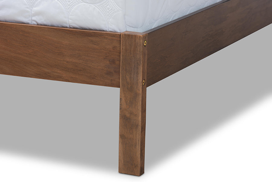 Baxton Studio Anthony Modern and Contemporary Walnut Brown Finished Wood Queen Size Panel Bed | Beds | Modishstore - 4