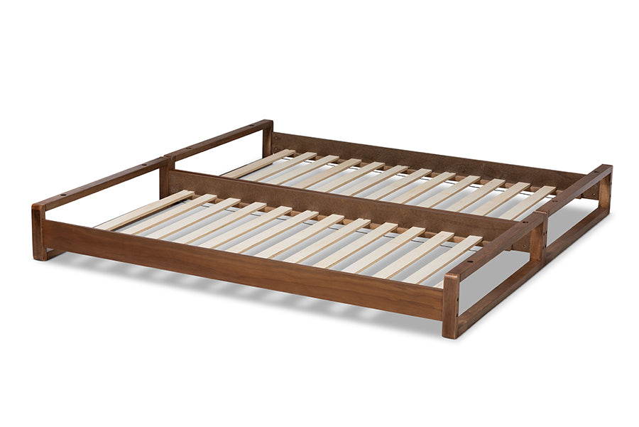 Baxton Studio Klara Modern and Contemporary Walnut Finished Wood Expandable Twin Size to King Size Bed Frame | Beds | Modishstore - 9