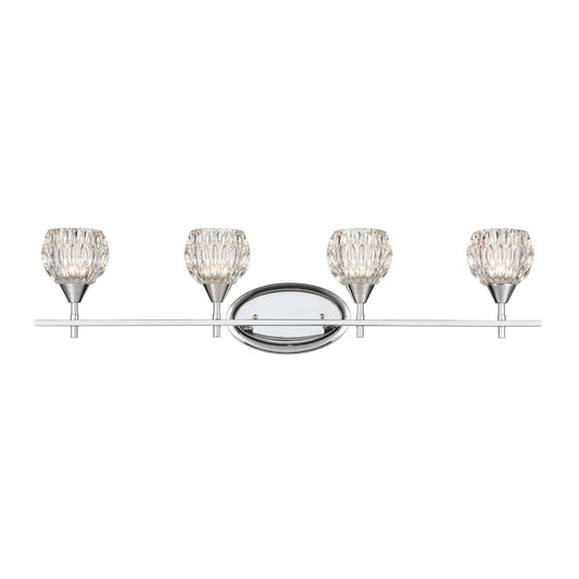 Kersey 4-Light Vanity Light in Polished Chrome with Clear Crystal ELK Lighting | Vanity Light | Modishstore