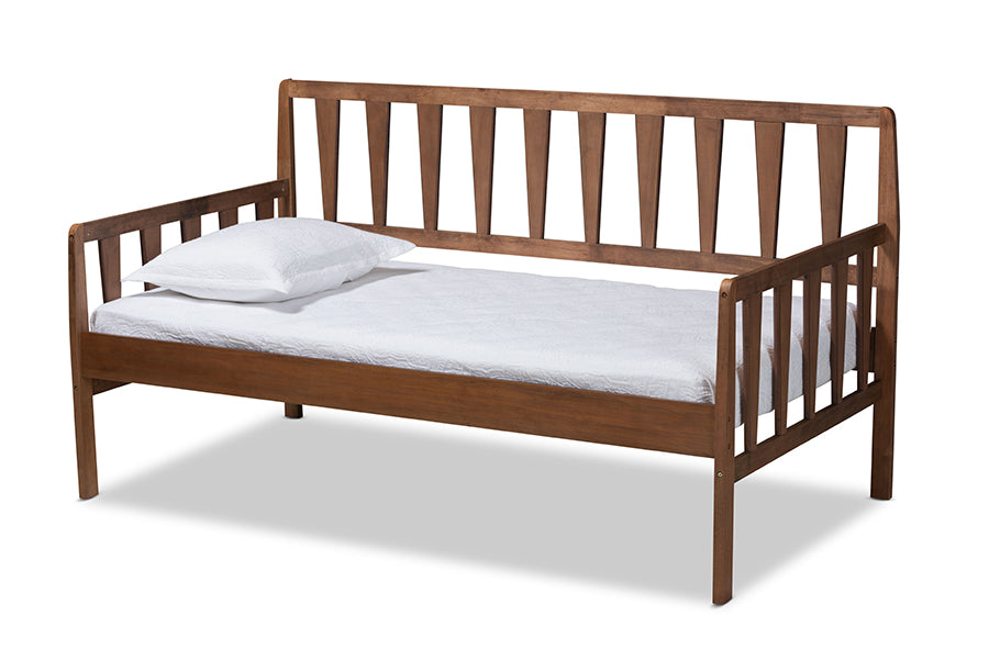 baxton studio midori modern and contemporary transitional walnut brown finished wood twin size daybed | Modish Furniture Store-2