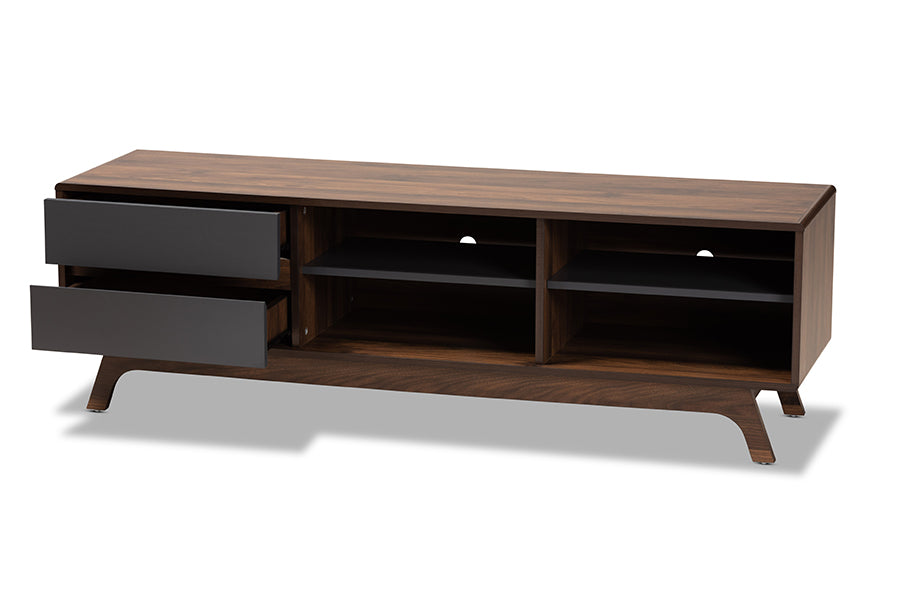 Baxton Studio Koji Mid Century Modern Two Tone Grey and Walnut