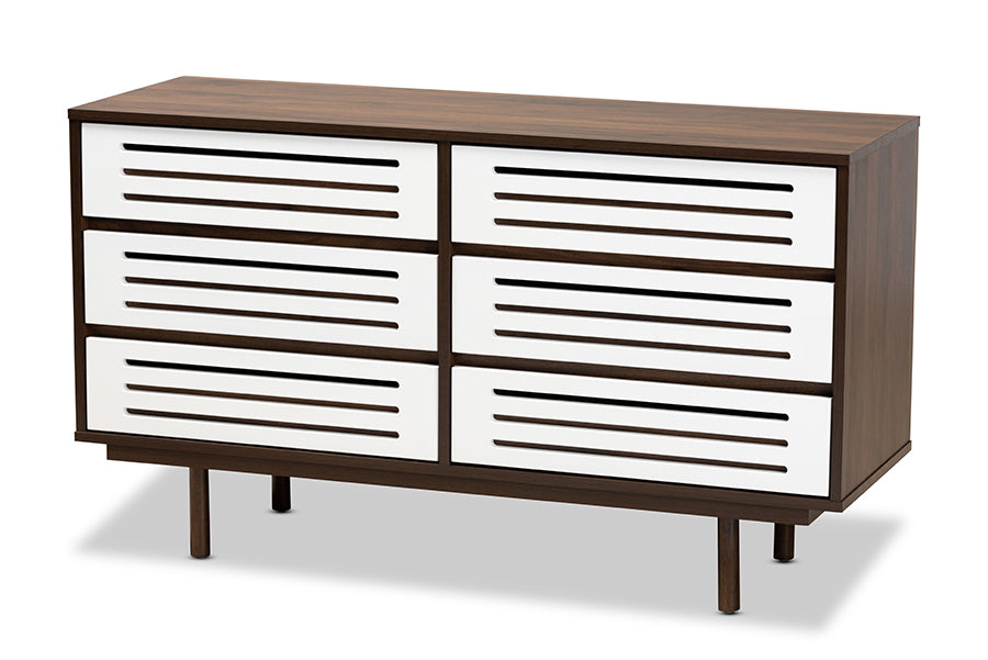 Baxton Studio Meike Mid Century Modern Two Tone Walnut Brown and