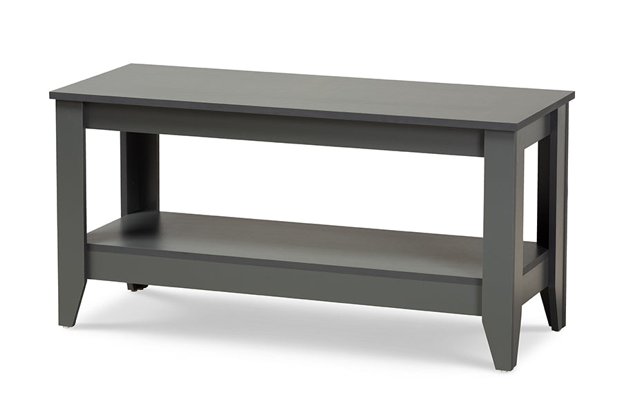 baxton studio elada modern and contemporary grey finished wood coffee table | Modish Furniture Store-2