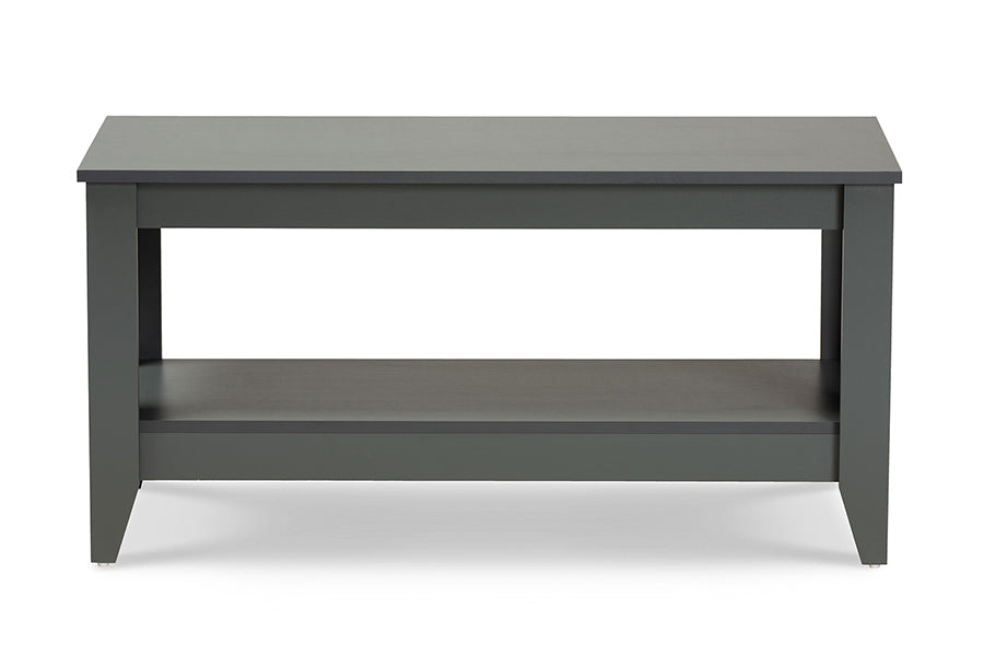 baxton studio elada modern and contemporary grey finished wood coffee table | Modish Furniture Store-3