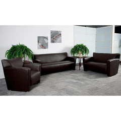 Hercules Majesty Series Reception Set In Brown Leathersoft By Flash Furniture