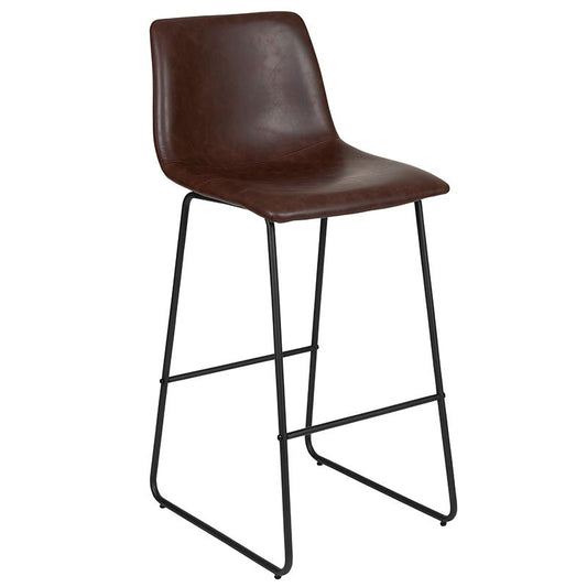 30 Inch Leathersoft Bar Height Barstools In Dark Brown, Set Of 2 By Flash Furniture | Bar Stools | Modishstore - 1