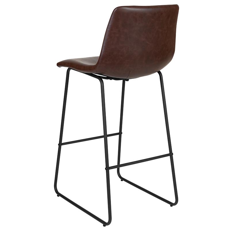 30 Inch Leathersoft Bar Height Barstools In Dark Brown, Set Of 2 By Flash Furniture | Bar Stools | Modishstore - 2