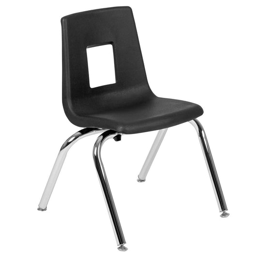 Advantage Black Student Stack School Chair - 14-Inch By Flash Furniture | Side Chairs | Modishstore - 1