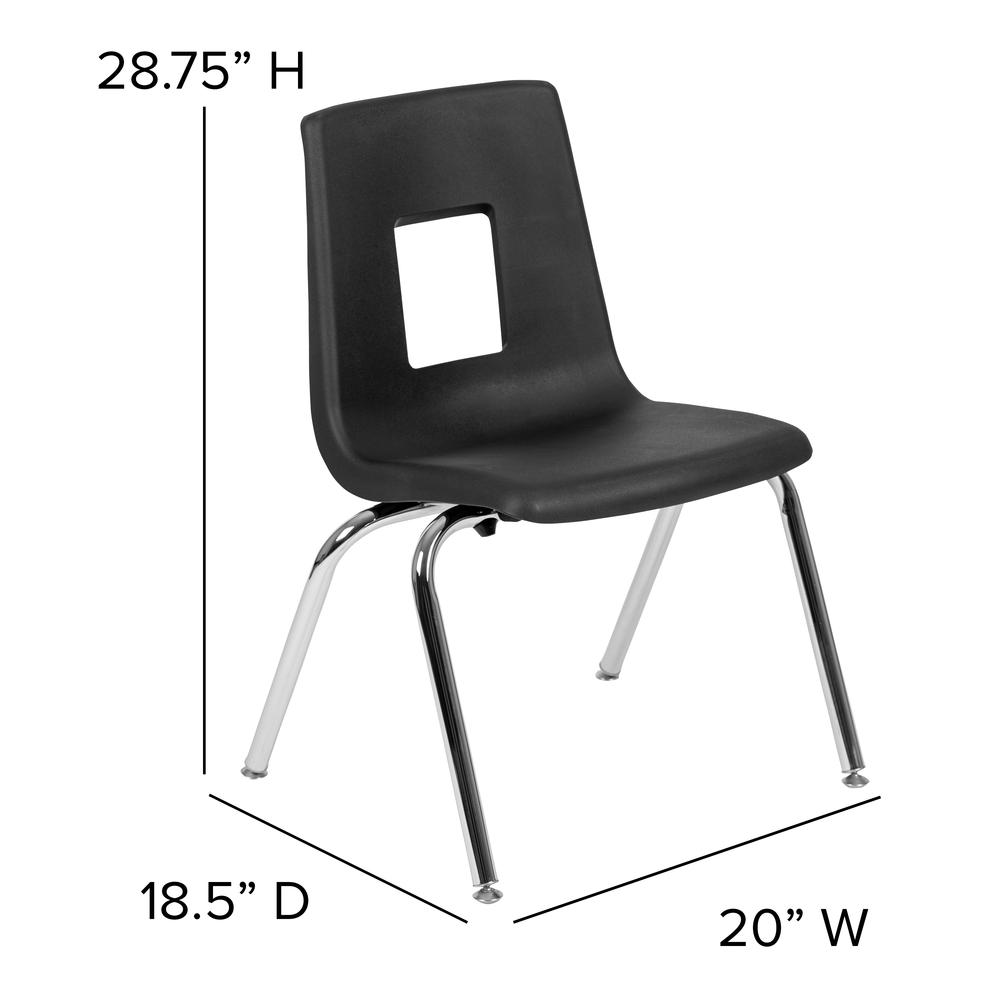 Advantage Black Student Stack School Chair - 16-Inch By Flash Furniture | Side Chairs | Modishstore - 4