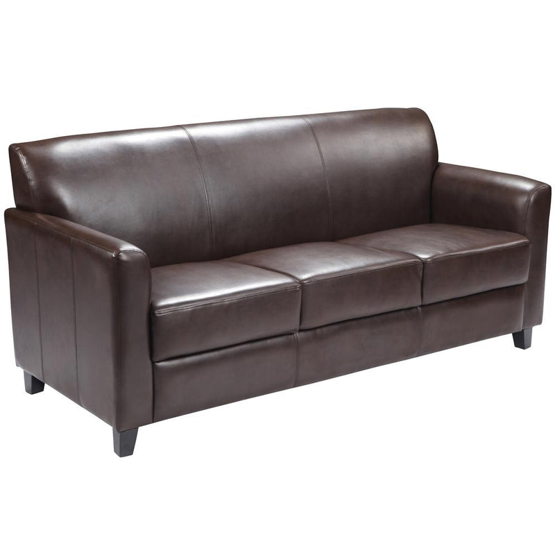 Hercules Diplomat Series Brown Leathersoft Sofa By Flash Furniture | Sofas | Modishstore - 1