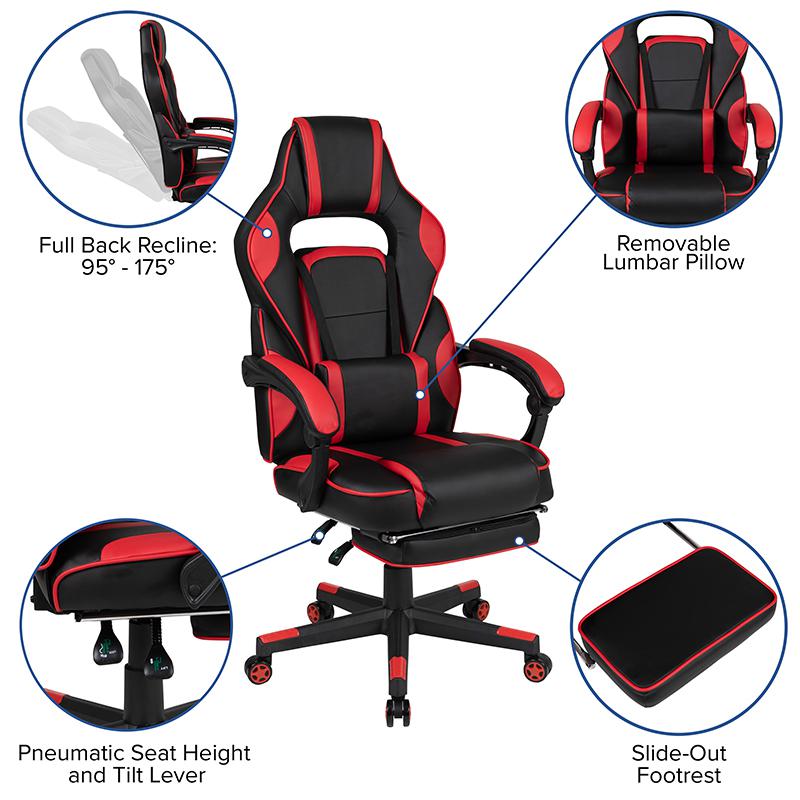 Gaming Chair Computer Racing Swivel Seat Office Chair w/ Lumbar