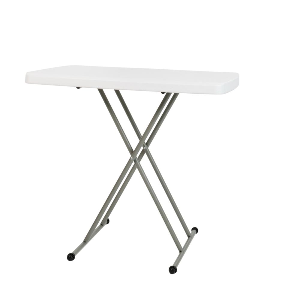 30 Inch Granite White Indoor/Outdoor Plastic Folding Table, Adjustable Height Commercial Grade Side Table, Laptop Table, Tv Tray By Flash Furniture | Outdoor Tables | Modishstore - 2