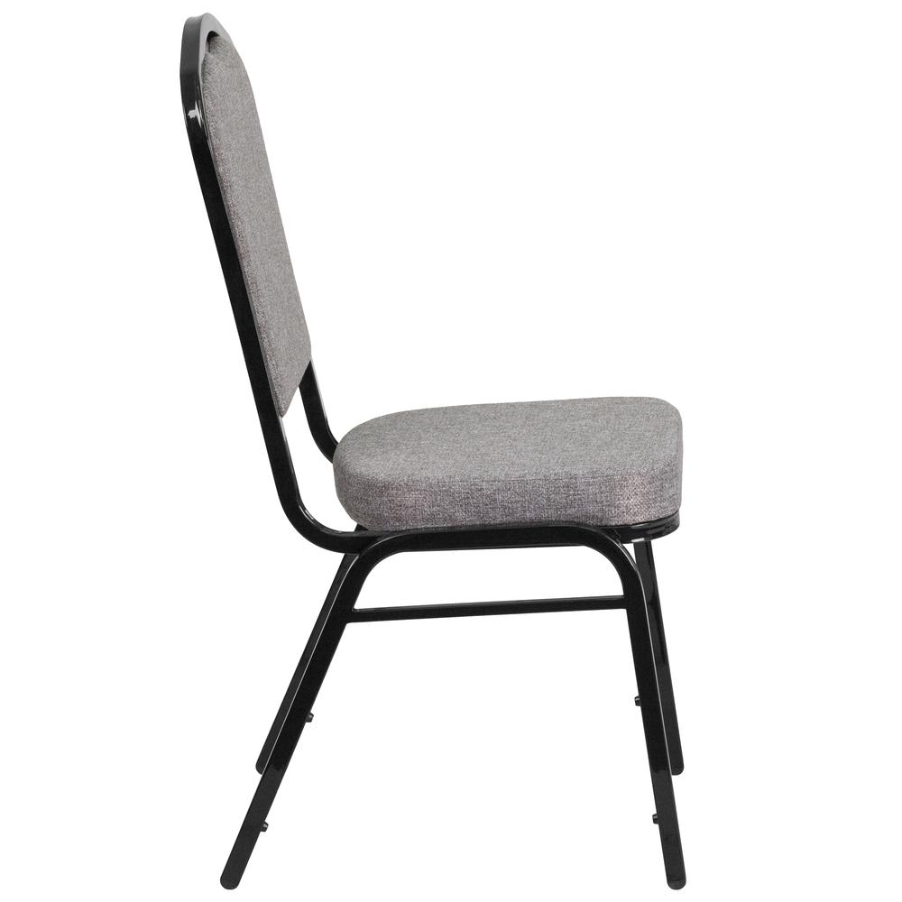 Hercules Series Crown Back Stacking Banquet Chair In Gray Fabric - Black Frame By Flash Furniture | Side Chairs | Modishstore - 2