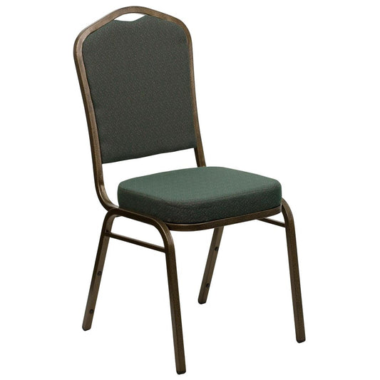 Hercules Series Crown Back Stacking Banquet Chair In Green Patterned Fabric - Gold Vein Frame By Flash Furniture | Side Chairs | Modishstore