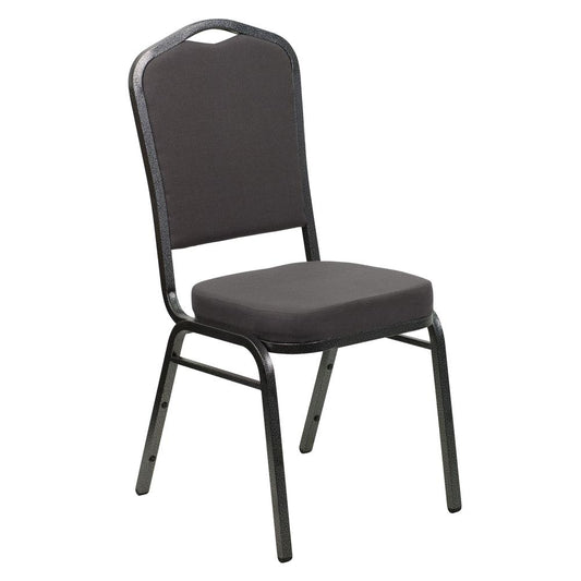 Hercules Series Crown Back Stacking Banquet Chair In Gray Fabric - Silver Vein Frame By Flash Furniture | Side Chairs | Modishstore - 1