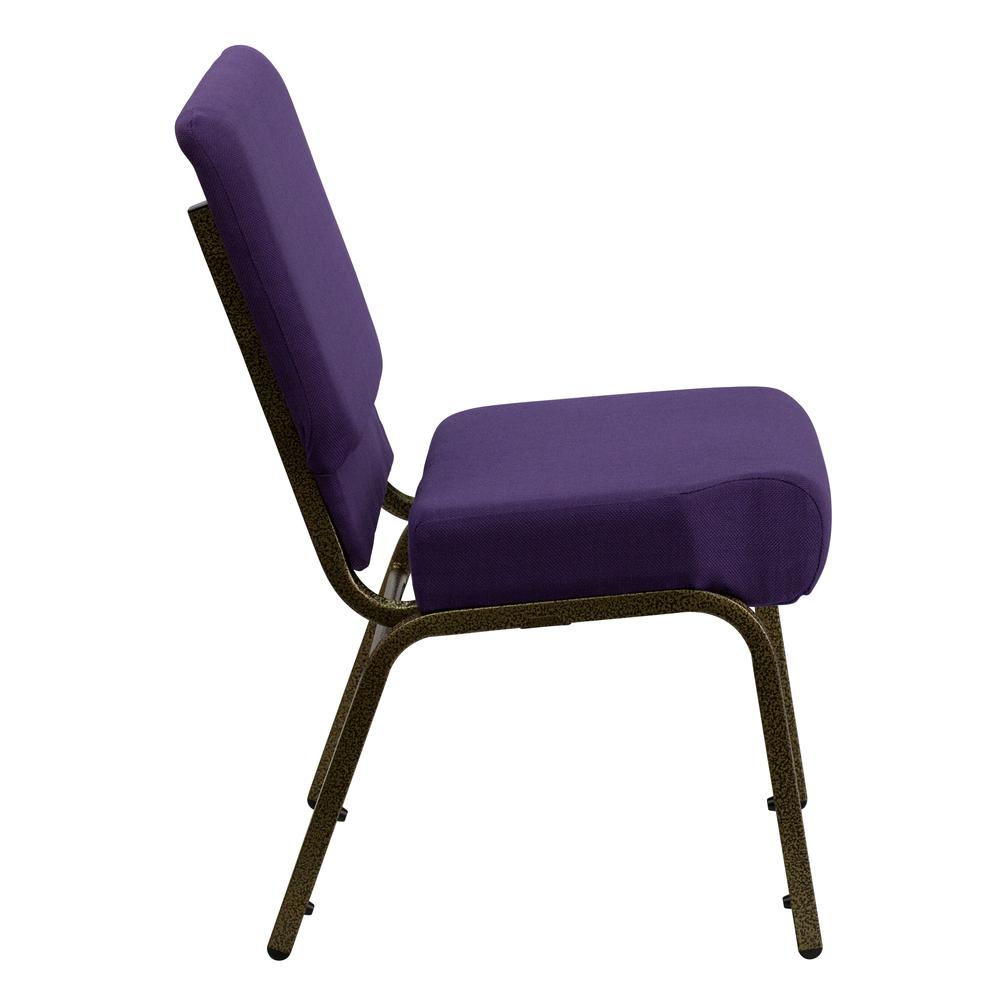 Hercules Series 21''W Stacking Church Chair In Royal Purple Fabric - Gold Vein Frame By Flash Furniture | Side Chairs | Modishstore - 2