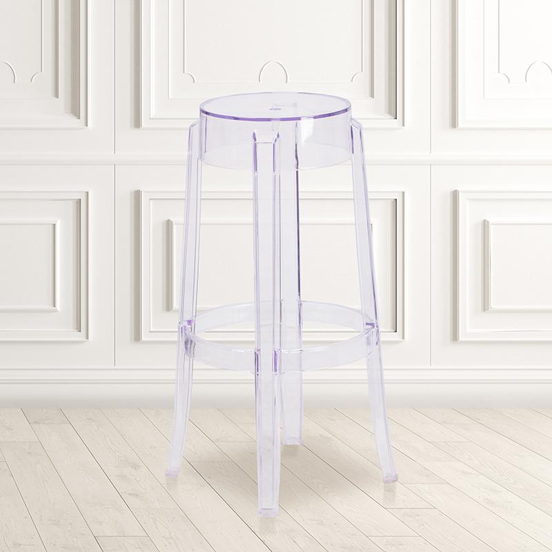 29.75'' High Transparent Barstool By Flash Furniture | Bar Stools | Modishstore - 1