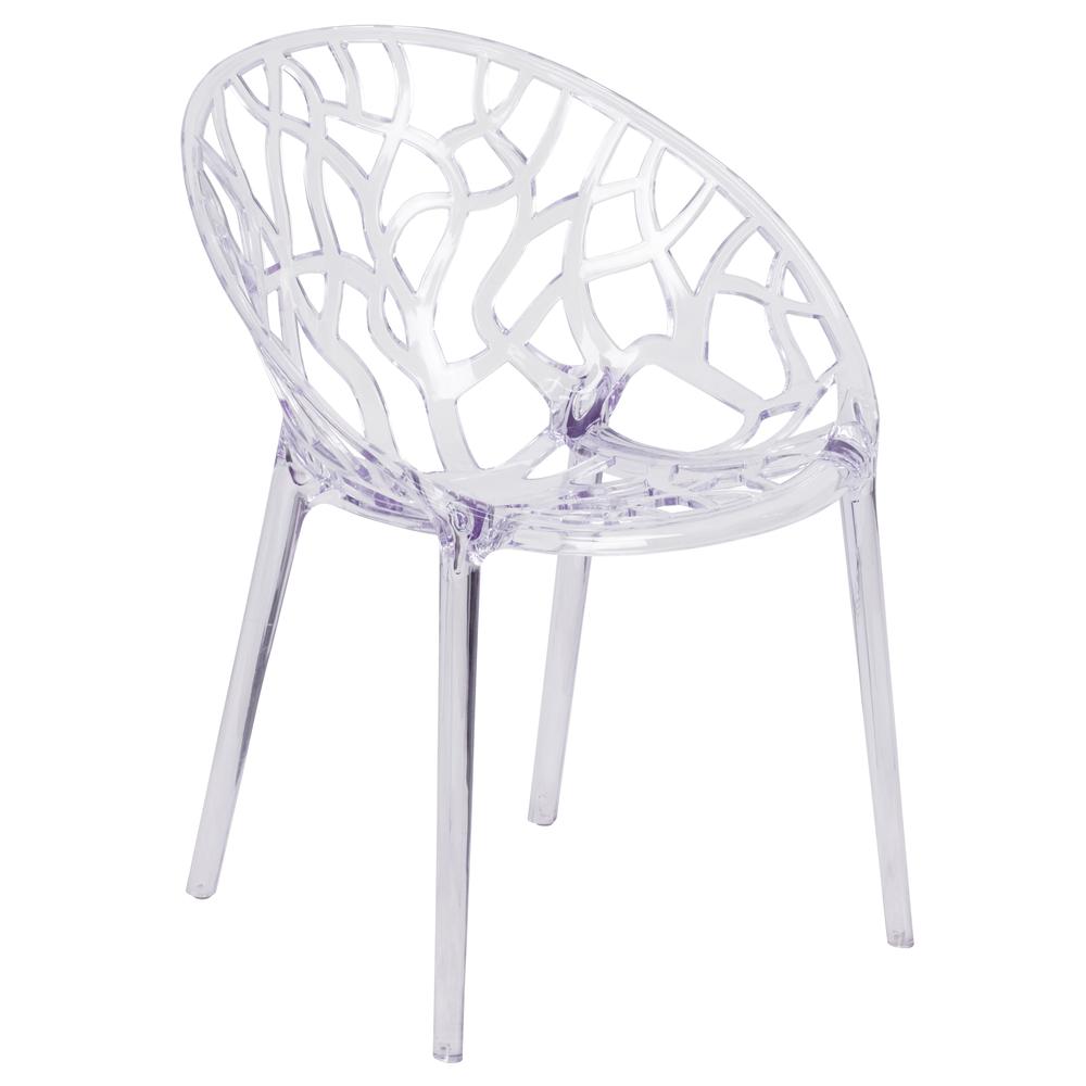 Specter Series Transparent Stacking Side Chair By Flash Furniture | Dining Chairs | Modishstore - 1