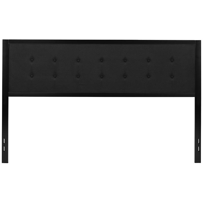 Bristol Metal Tufted Upholstered King Size Headboard In Black Fabric By Flash Furniture | Headboards | Modishstore - 1