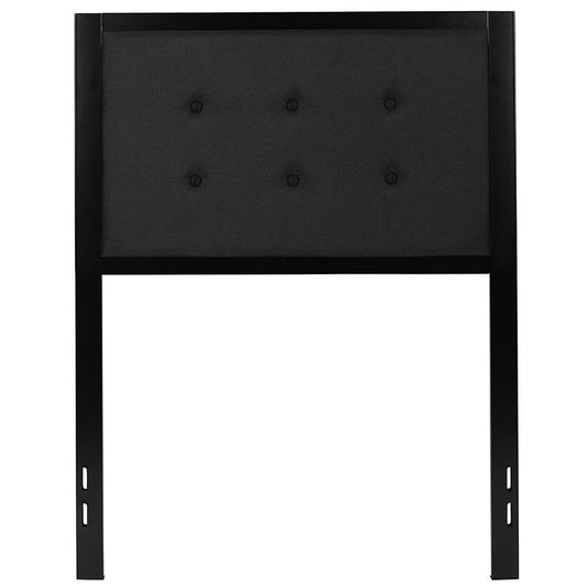 Bristol Metal Tufted Upholstered Twin Size Headboard In Black Fabric By Flash Furniture | Headboards | Modishstore - 1