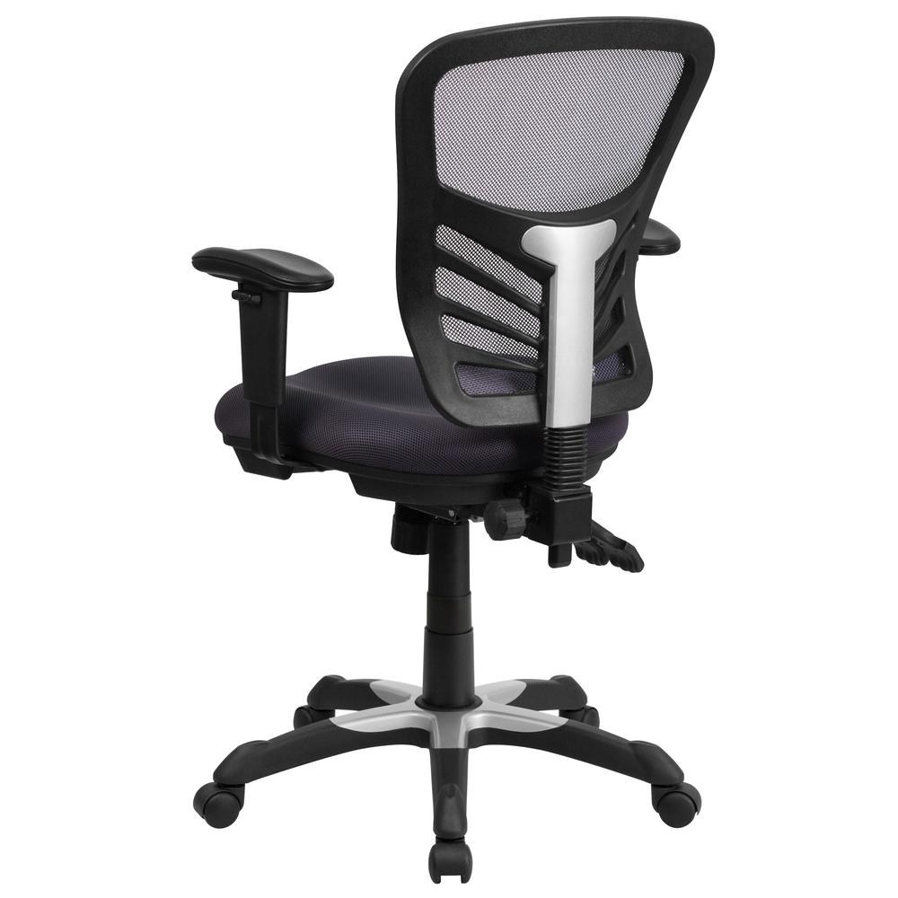 Mid-Back Dark Gray Mesh Multifunction Executive Swivel Ergonomic Office Chair With Adjustable Arms By Flash Furniture | Office Chairs | Modishstore - 4