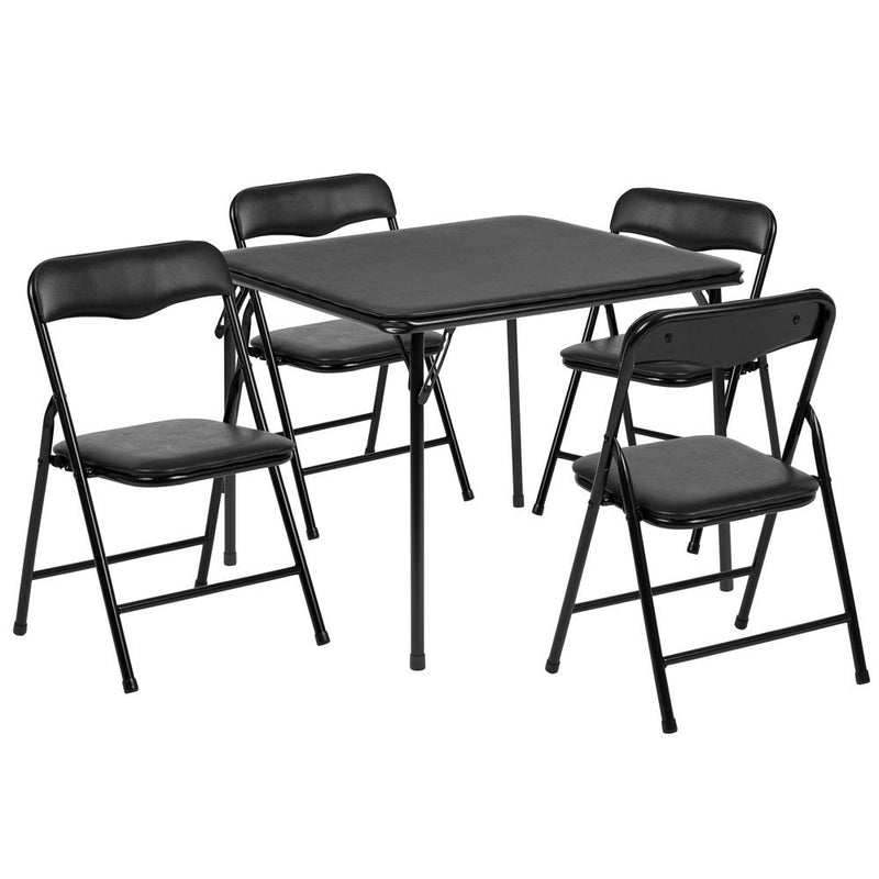 Kids Black 5 Piece Folding Table And Chair Set By Flash Furniture | Dining Sets | Modishstore - 1