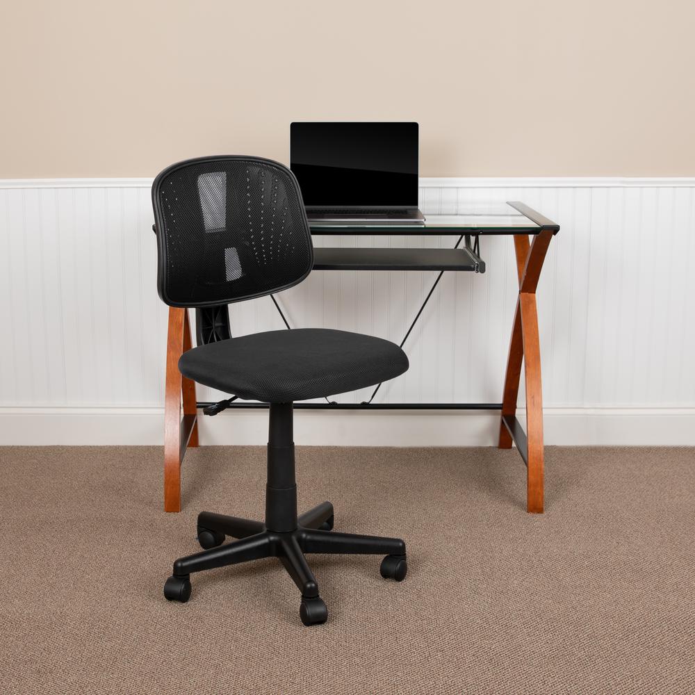 Flash Fundamentals Mid Back Black Mesh Swivel Task Office Chair