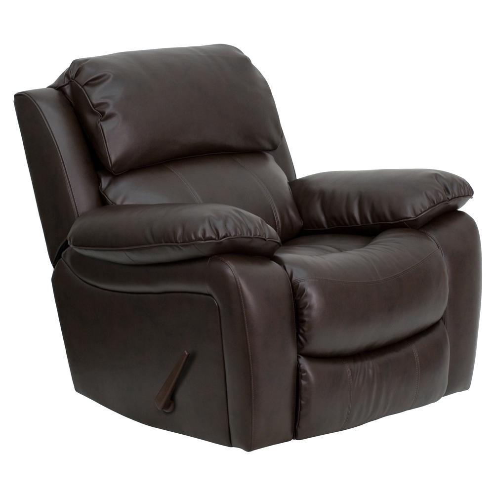 Brown Leathersoft Rocker Recliner By Flash Furniture | Recliners | Modishstore - 1