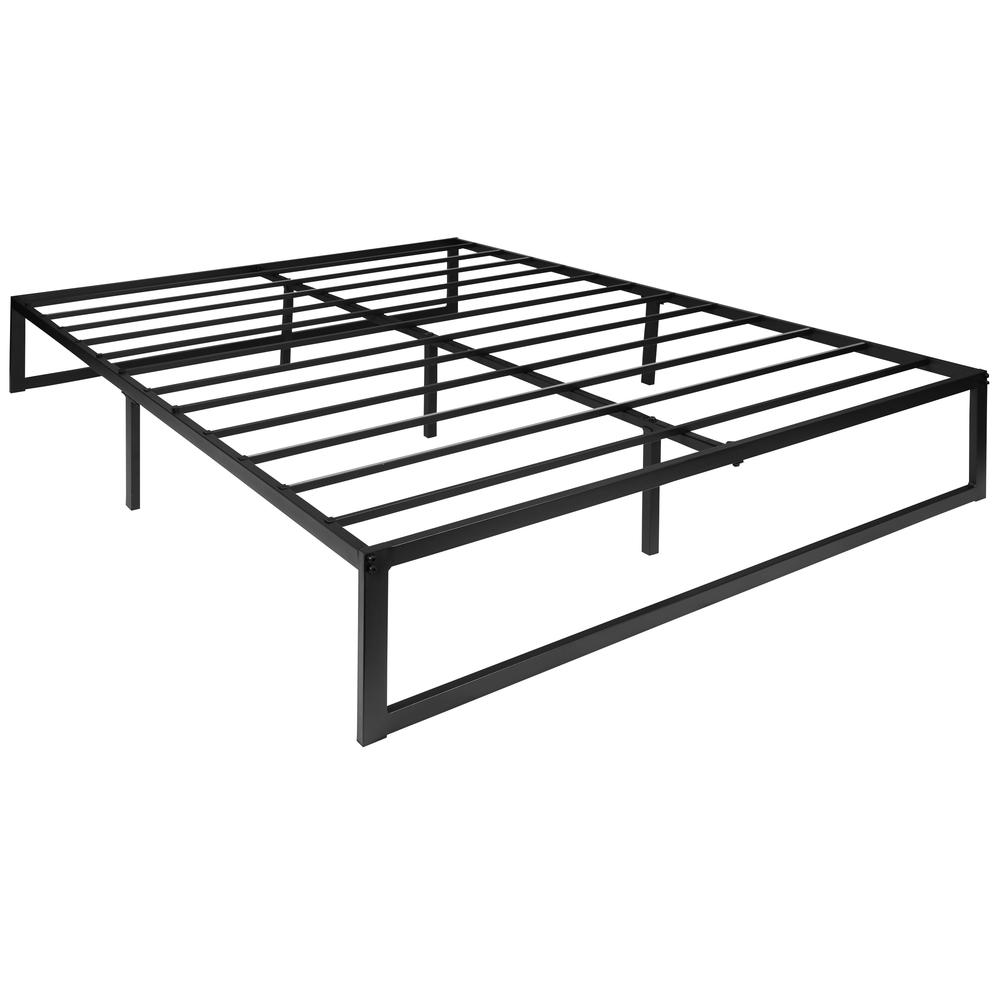 Universal 14 Inch Metal Platform Bed Frame - No Box Spring Needed W/ Steel Slat Support And Quick Lock Functionality - Queen By Flash Furniture | Beds | Modishstore - 1