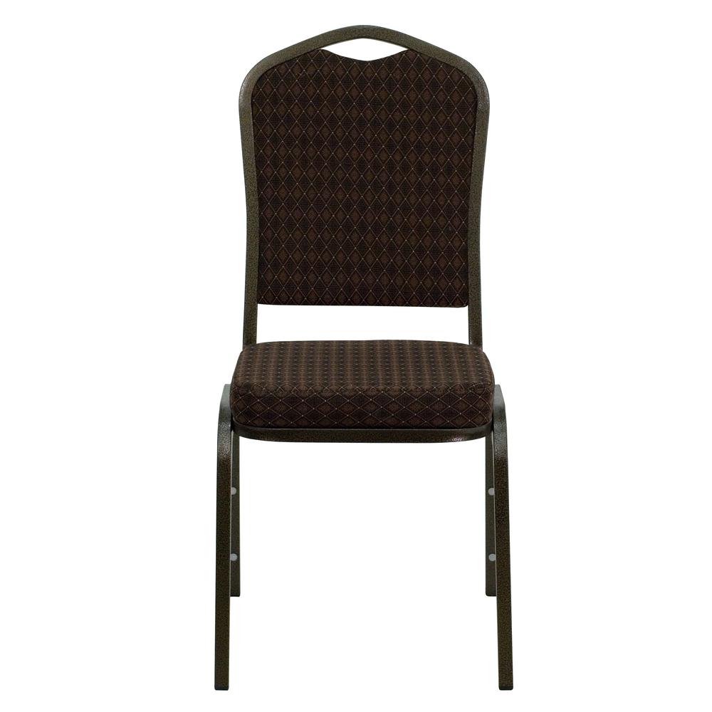 Hercules Series Crown Back Stacking Banquet Chair In Brown Patterned Fabric - Gold Vein Frame By Flash Furniture | Side Chairs | Modishstore - 4