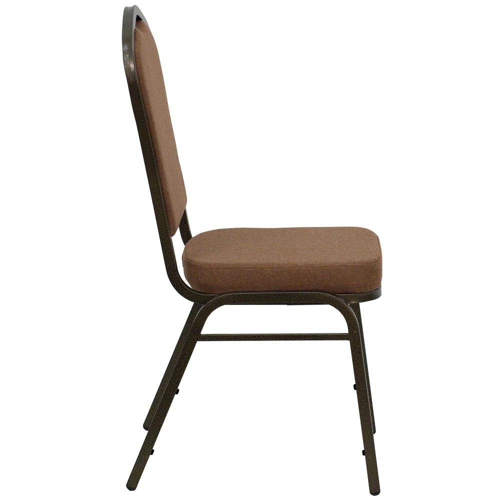 Hercules Series Crown Back Stacking Banquet Chair In Coffee Fabric - Gold Vein Frame By Flash Furniture | Side Chairs | Modishstore - 2