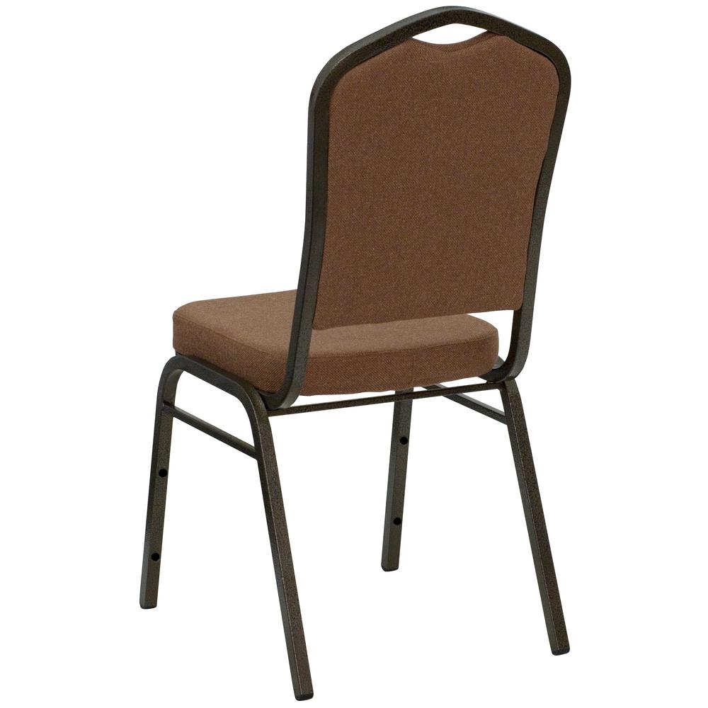 Hercules Series Crown Back Stacking Banquet Chair In Coffee Fabric - Gold Vein Frame By Flash Furniture | Side Chairs | Modishstore - 3